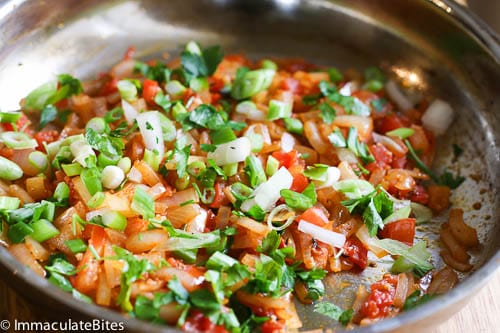 Step 3: Sautee all chopped vegetables