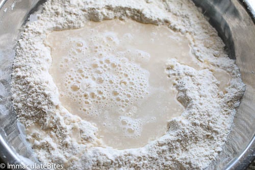 Step 7: Add water to the dry ingredients