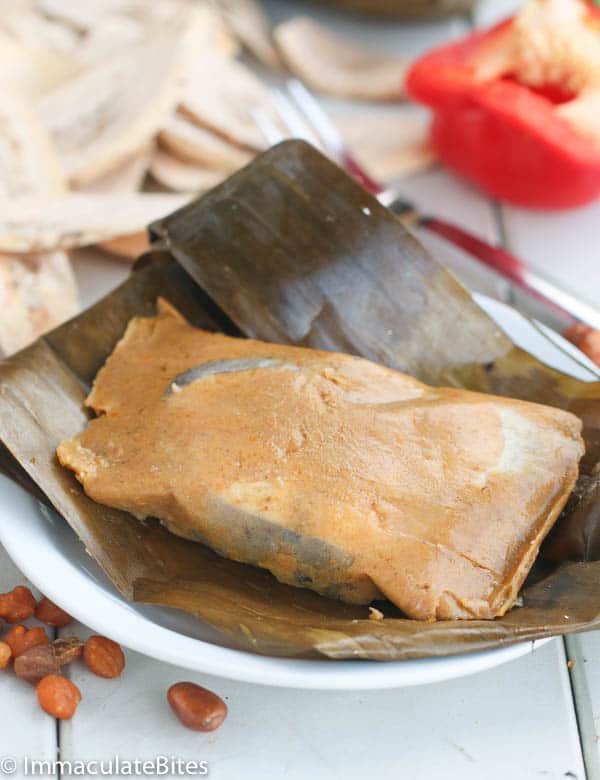 Mpuh Fish ( Spicy fish in plantain pudding)