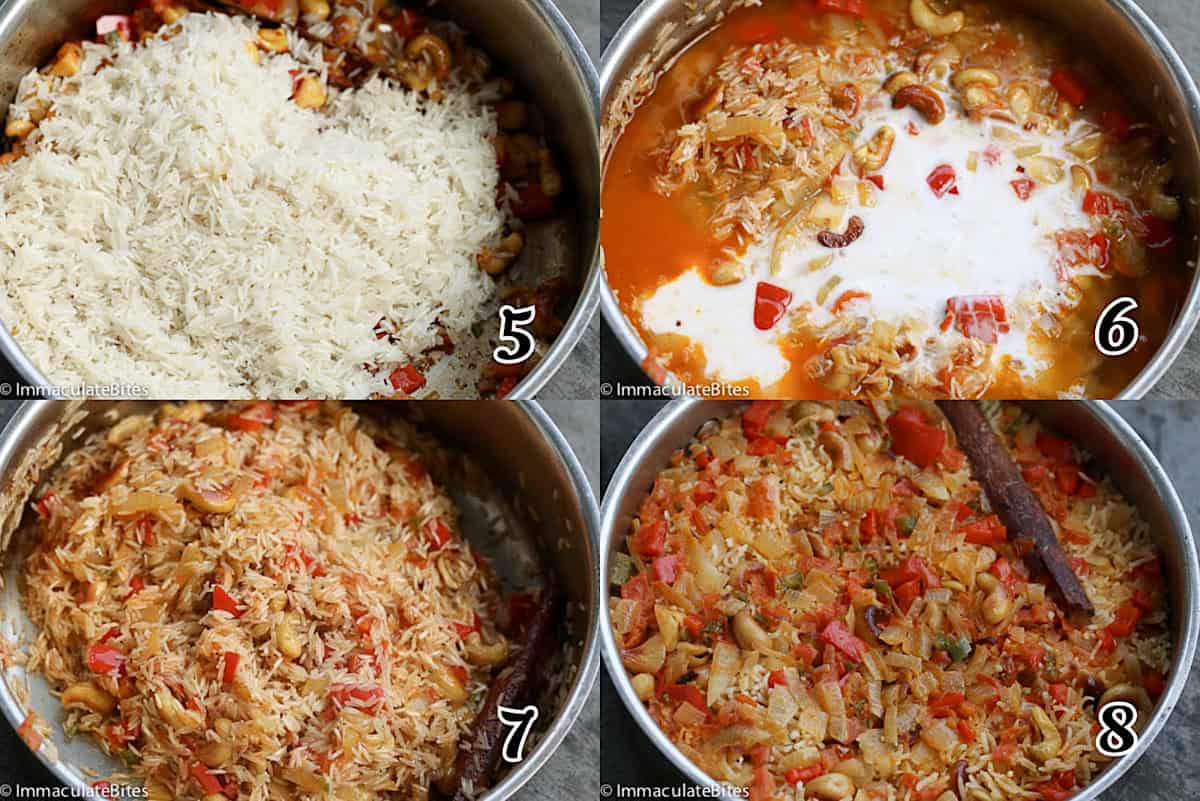 Add the rice and liquid and simmer until tender