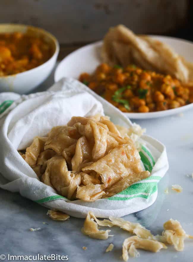 Parathi roti for buss up shut fresh off the griddle