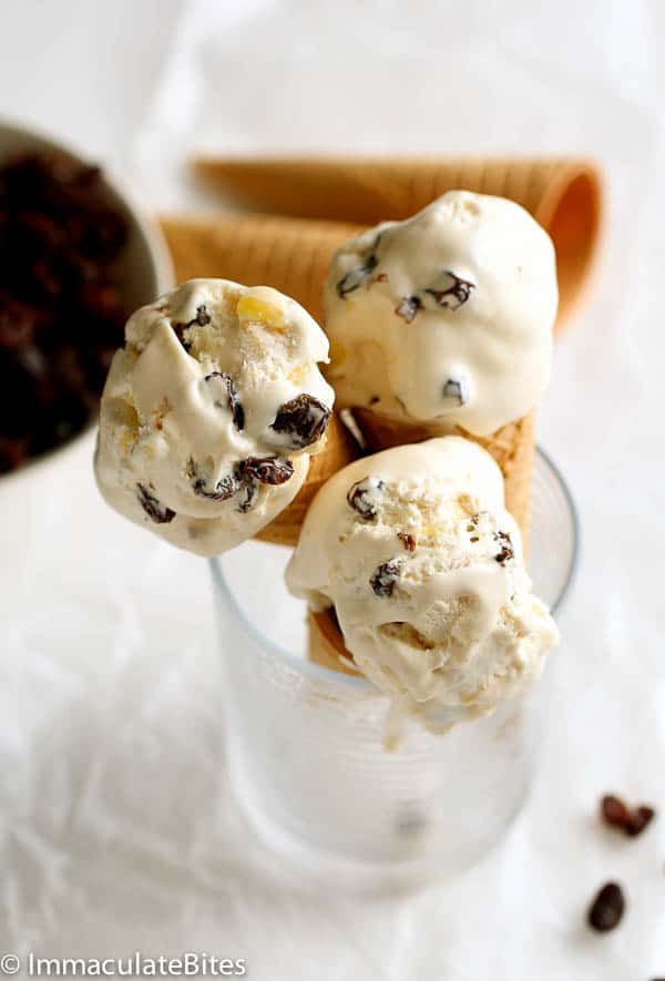 Rum Raisin Ice Cream in Cones