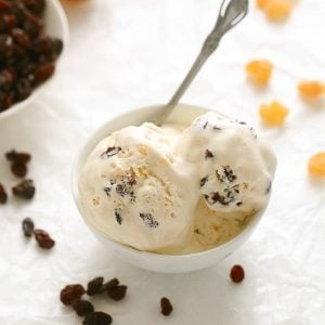 Rum Raisin Ice Cream in bowl