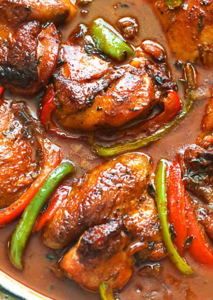 Closeup Shot Brown Stew Chicken