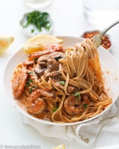 Creamy Jerk Shrimp Spaghetti