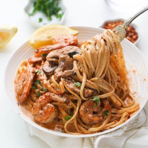 Creamy Jerk Shrimp Spaghetti