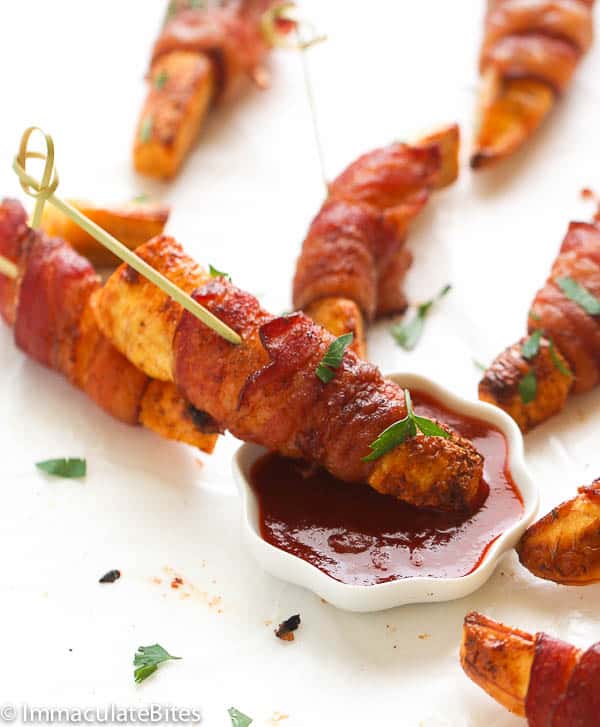Bacon-wrapped plantains make the perfect appetizer for game day or New Years