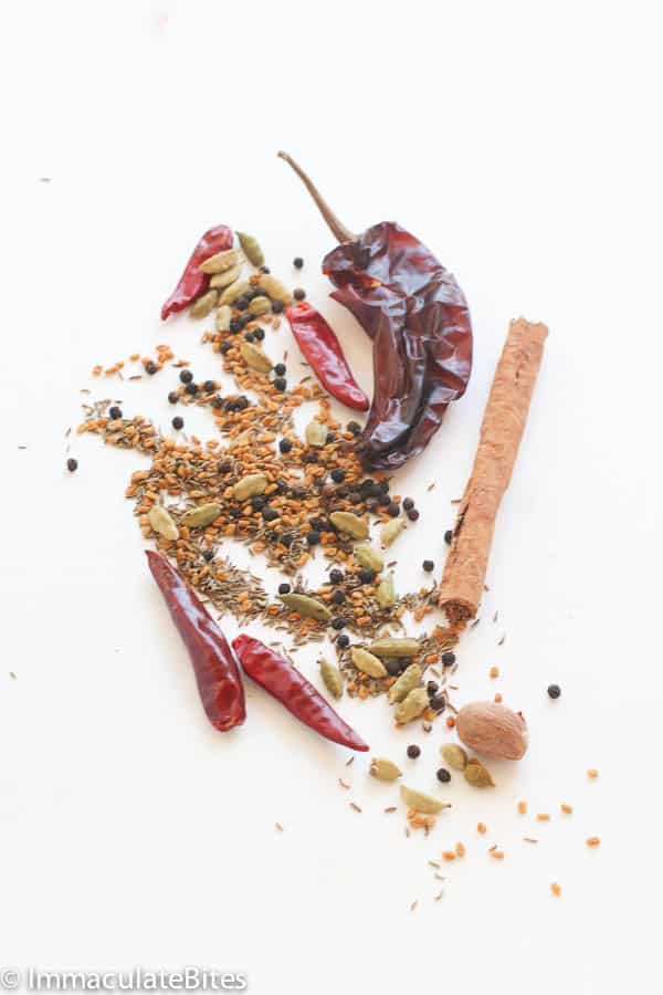 Spices before toasting and grinding