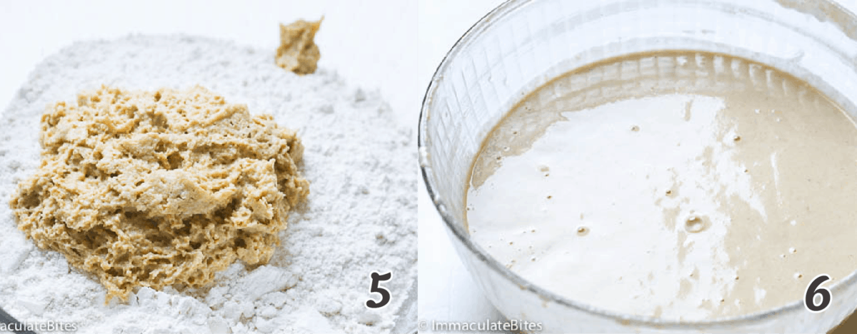Injera mixture with flour