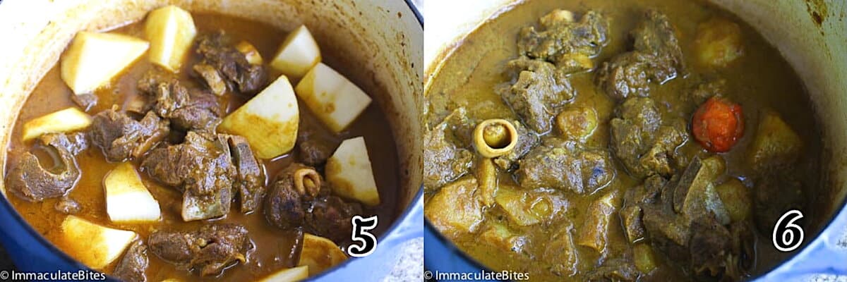 Add potatoes and simmer.