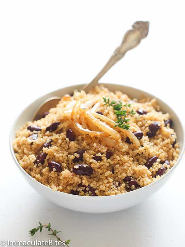 Caribbean Quinoa and Beans for a healthy dinner side dish