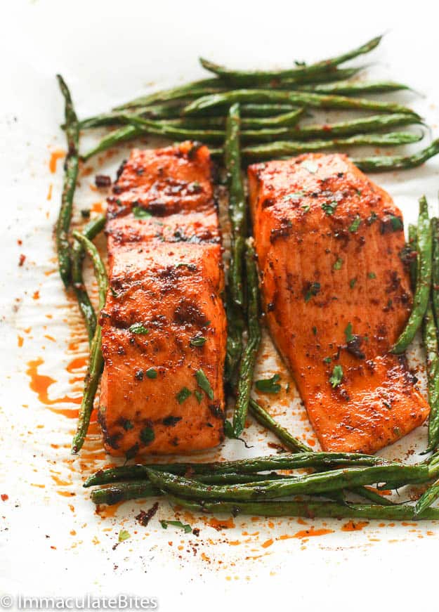 Paprika Salmon and green beans