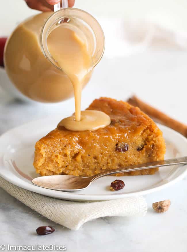 Drizzling a rich syrup over Corn Pone for a decadent treat