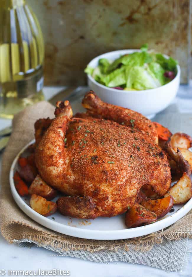 One Pot Easy Cajun Whole Roasted Chicken Recipe