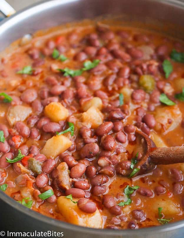 Puerto Rican Style Beans in a Pot