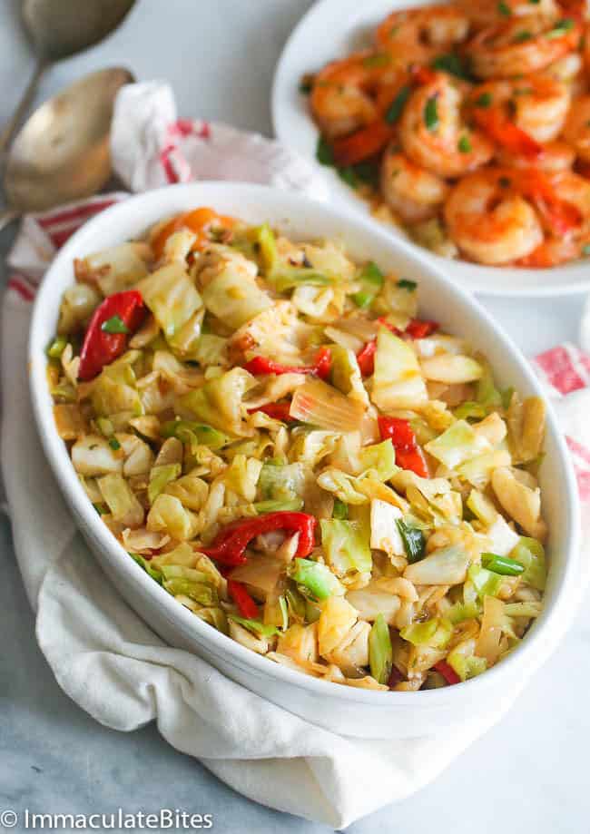 Jamaican Cabbage and Shrimp