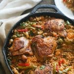 Delicious and satisfying one pot Puerto Rican chicken and rice ready to serve