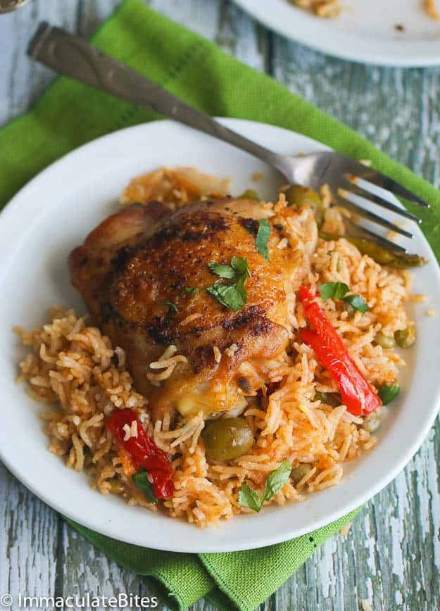 One Pot Puerto Rican Chicken and Rice
