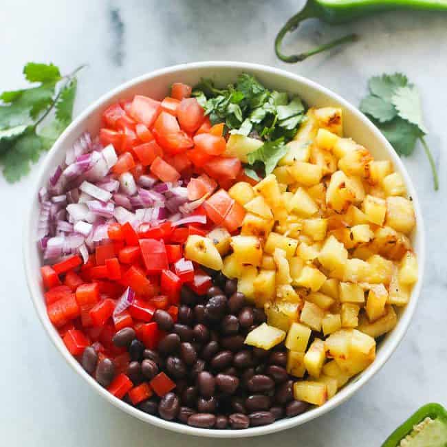 Grill Pineapple Black Bean Salsa