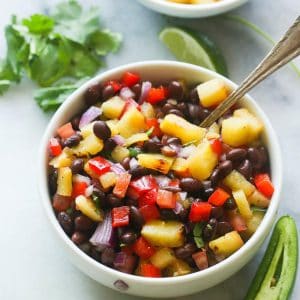Grilled Pineapple and Black Bean Salsa