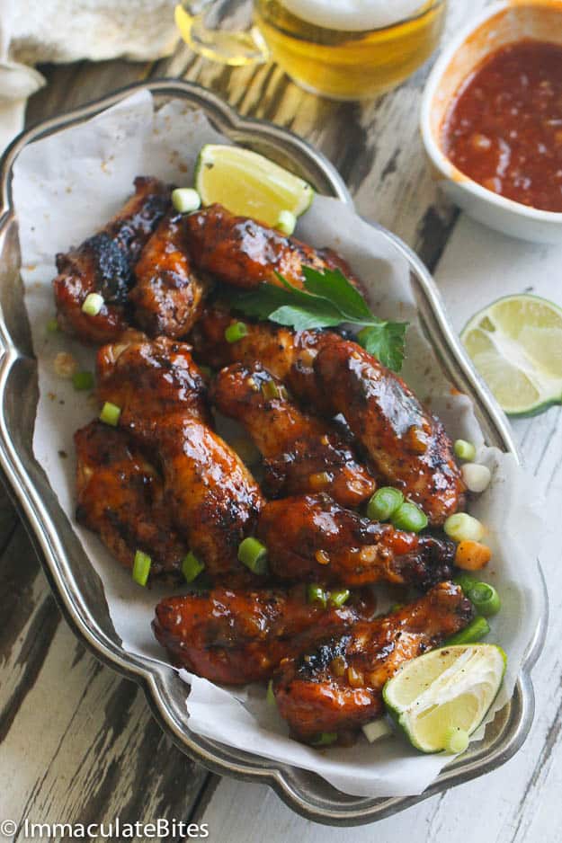 Sticky Sweet and Spicy Caribbean Chicken Wings