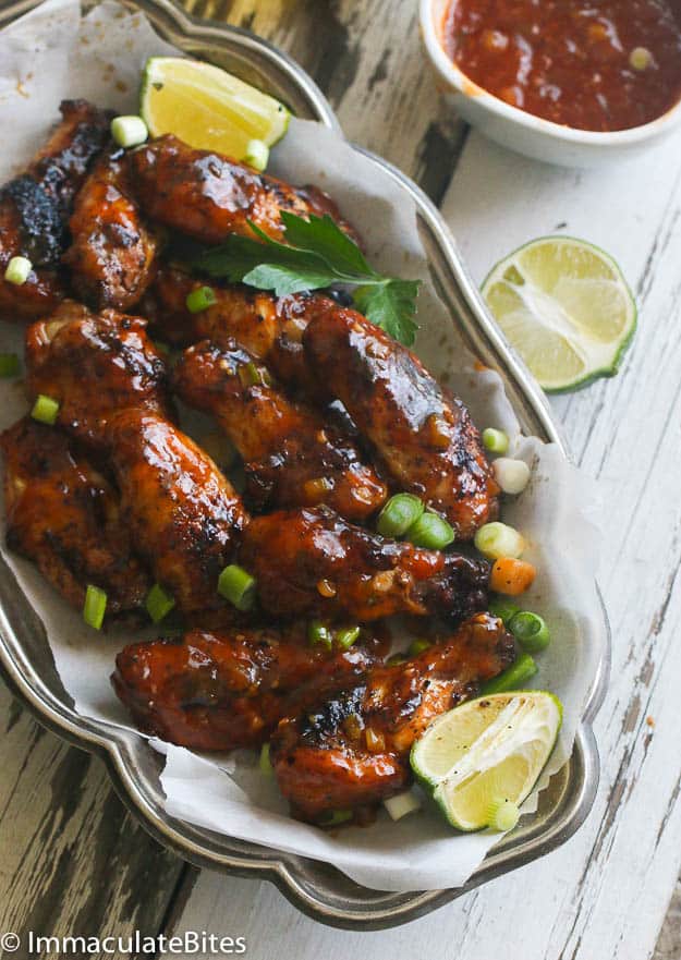 A Tray of Sweet Sticky Spicy Chicken
