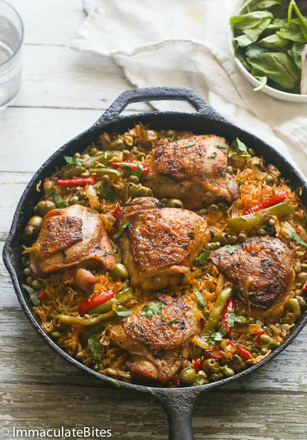 One Pot Puerto Rican Chicken and Rice