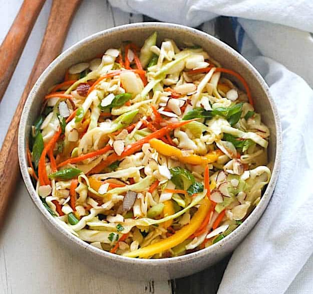 Sweet and tangy Caribbean coleslaw ready to enjoy