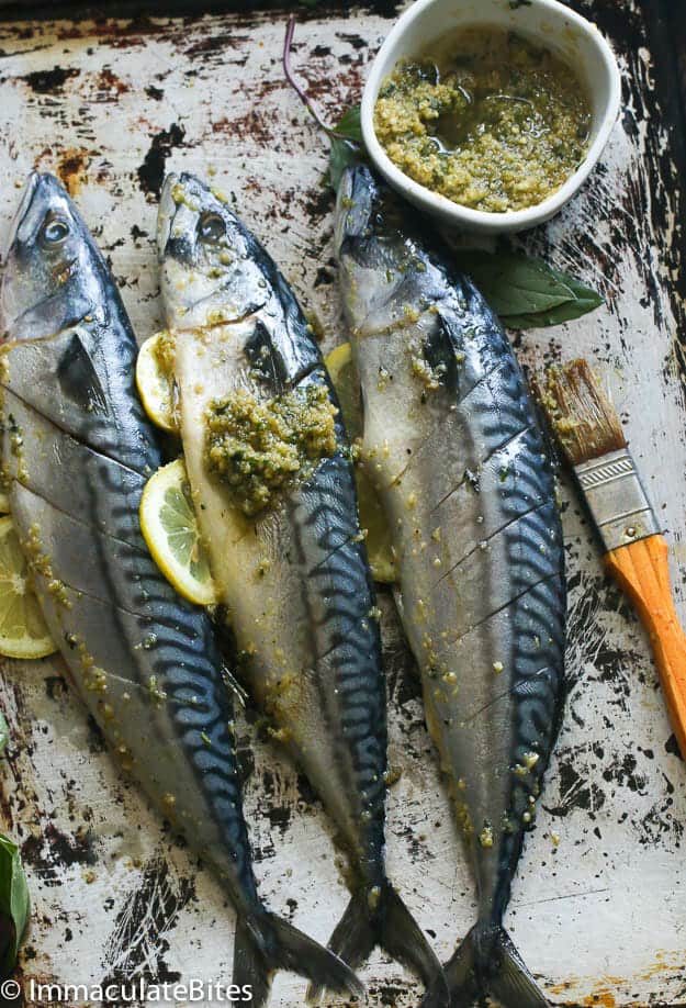 Grilled whole Mackerel