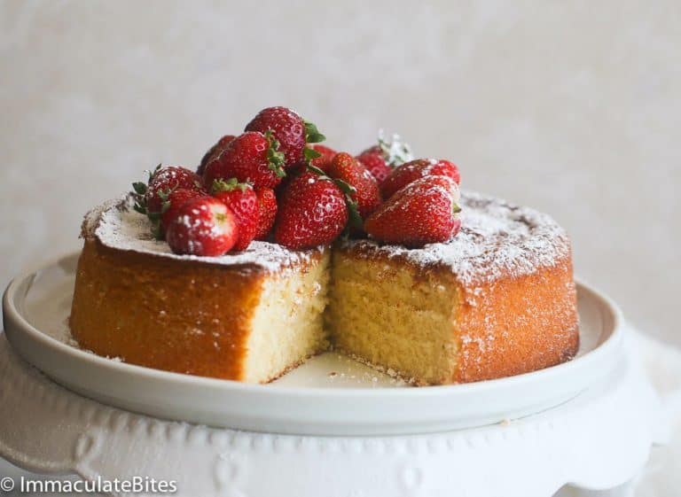 Getting a look at the inside of a decadent condensed milk cake