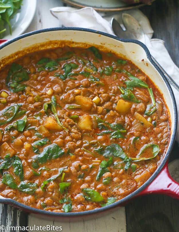 Curried garbanzos ready to enjoy