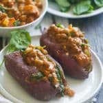 Sweet potatoes stuffed with chickpeas