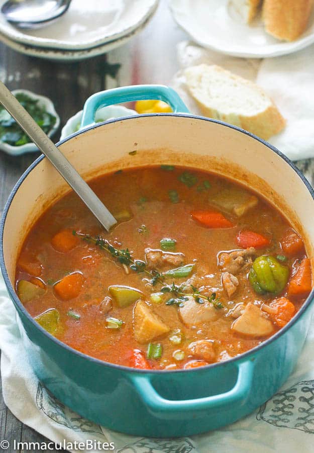 Jamaican Chicken and pumpkin soup