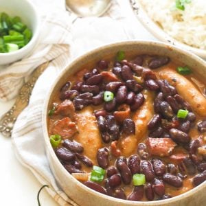 Enjoying a bowl of comforting Jamaican stew peas