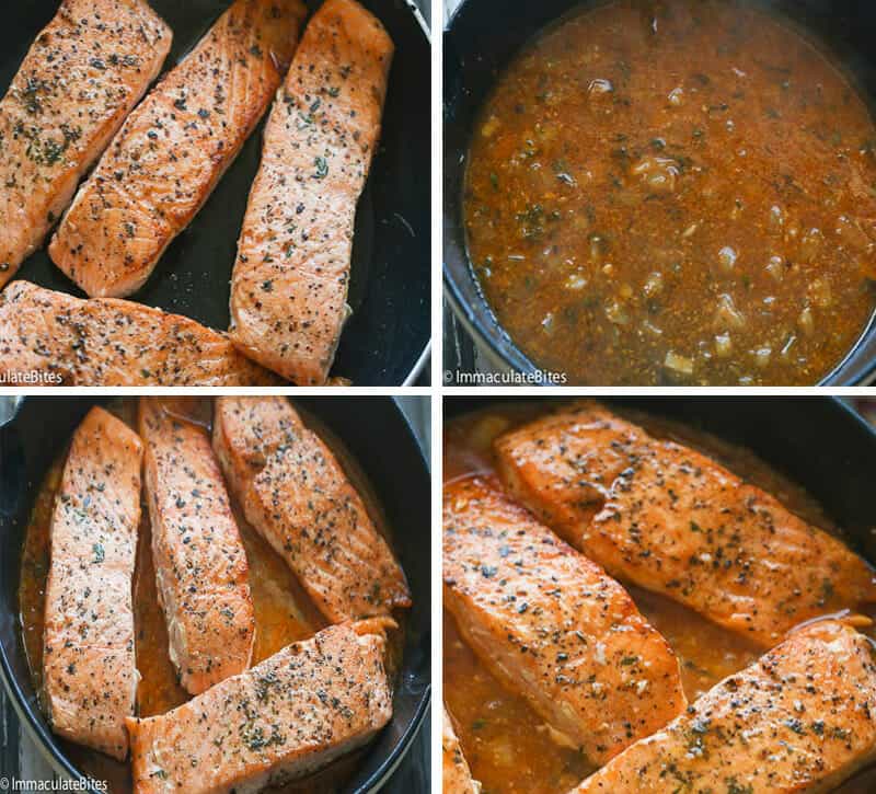 Orange Honey Glazed Salmon Collage