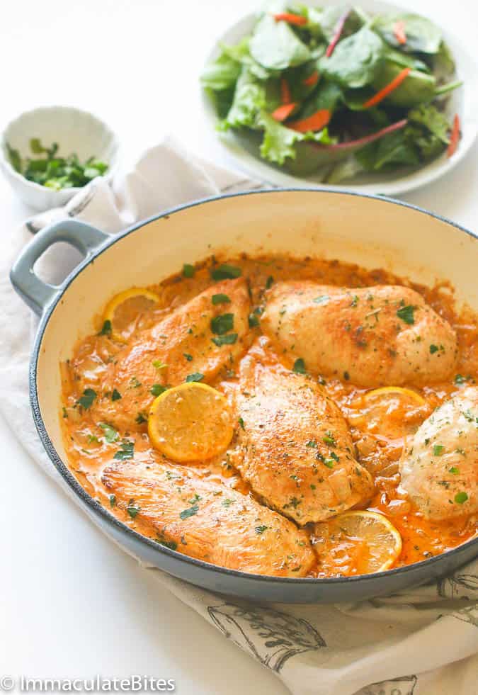 Creamy Lemon Garlic Boneless Chicken Breast - Immaculate Bites