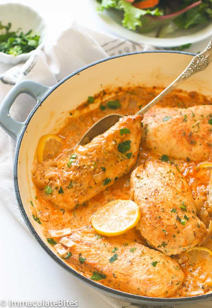 Creamy Lemon Garlic Boneless Chicken Breast - Immaculate Bites