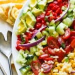 Getting ready to enjoy a refreshing and healthy black-eyed peas and corn salad