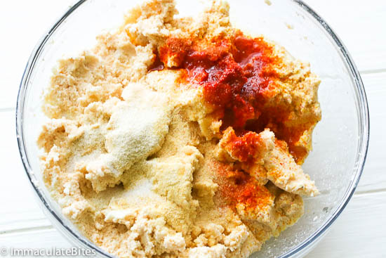 Mix the alcapurria masa ingredients together