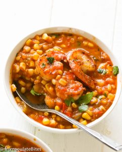 Cajun shrimp and corn soup