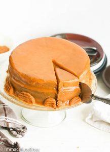 Serving up a slice of decadent caramel cake for Thanksgiving or Christmas