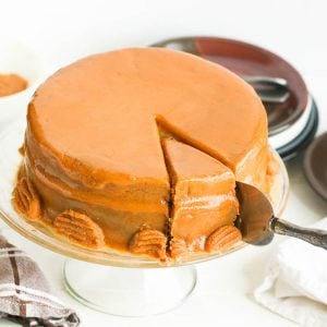 Serving up a slice of decadent caramel cake for Thanksgiving or Christmas