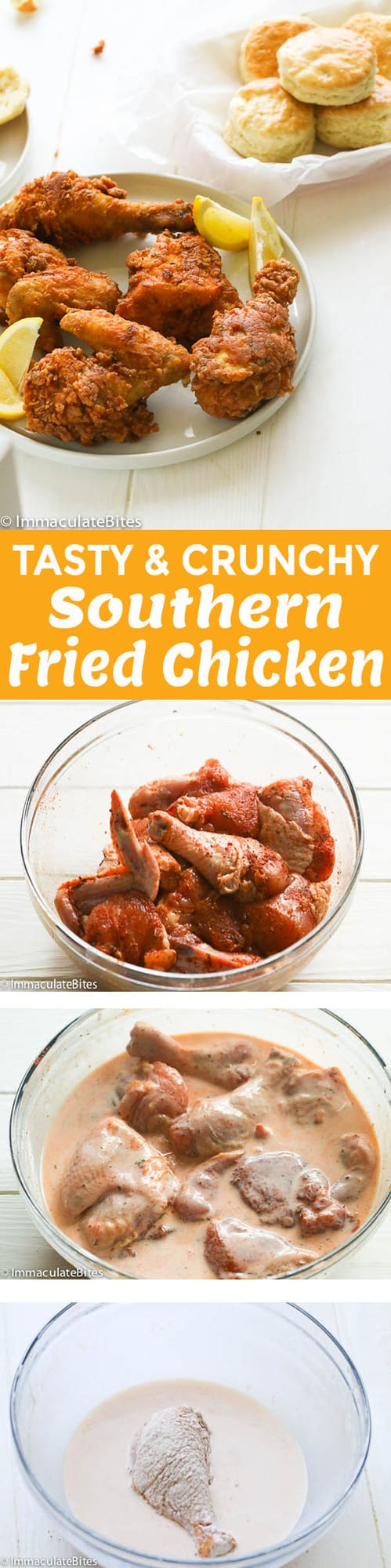 southern fried chicken with steps