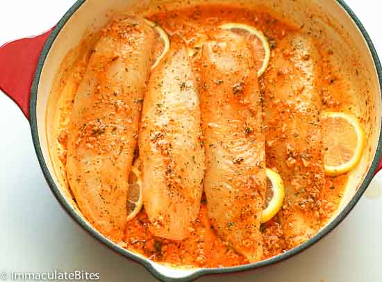 Oven baked tilapia ready to enjoy