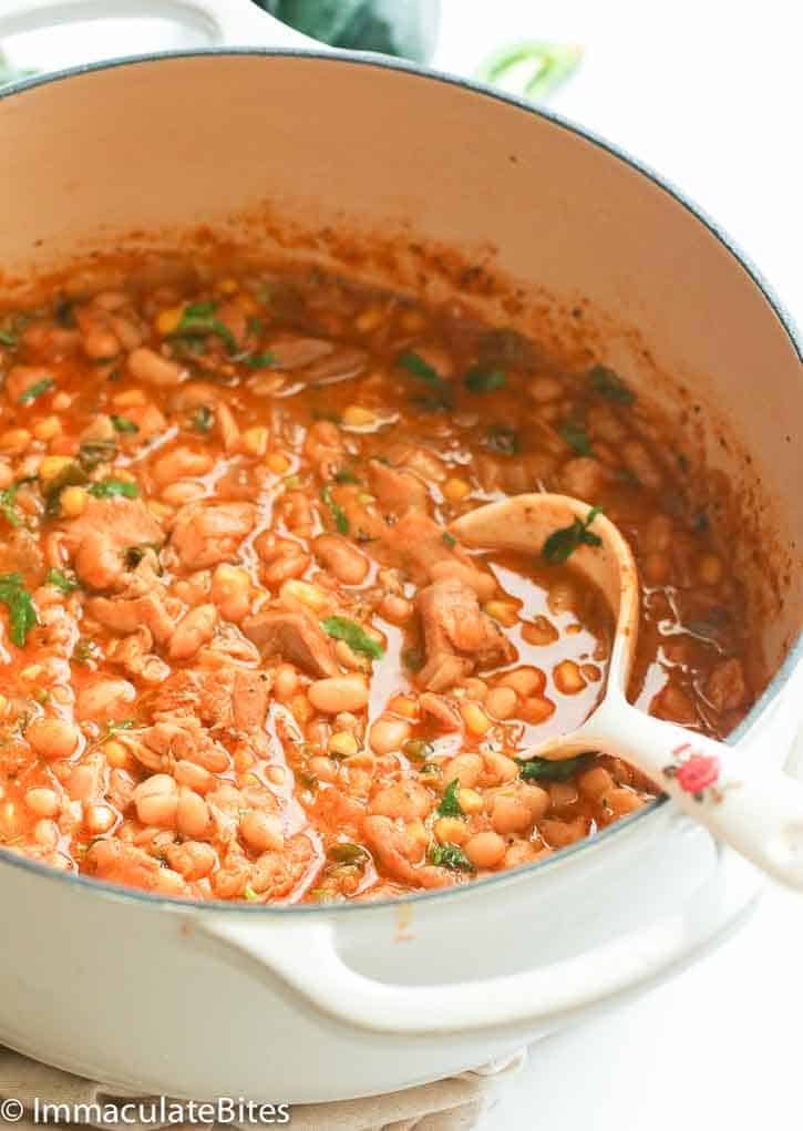 Ready to enjoy a fresh pot of hearty white beans and chicken chili