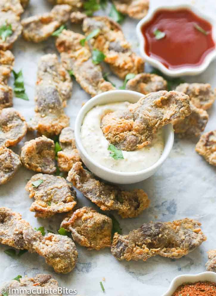 Gésiers de poulet frits pour les apéritifs de barbecue