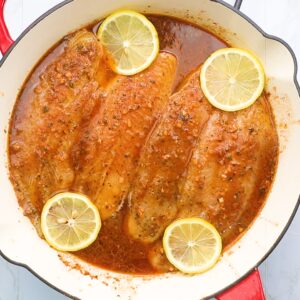 Oven-Baked Tilapia with lemon slices