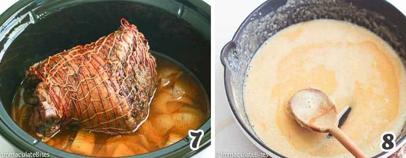 Slow Cooked Lamb Leg with Gravy