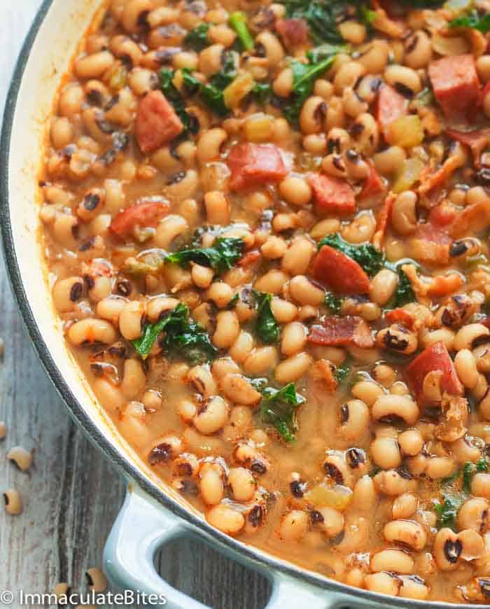 A pot of Southern Black Eyed Peas Recipe