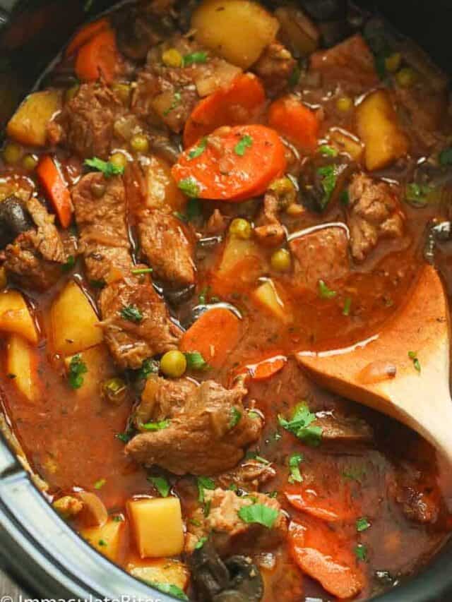 How to Make Slow Cooker Beef Stew - Immaculate Bites